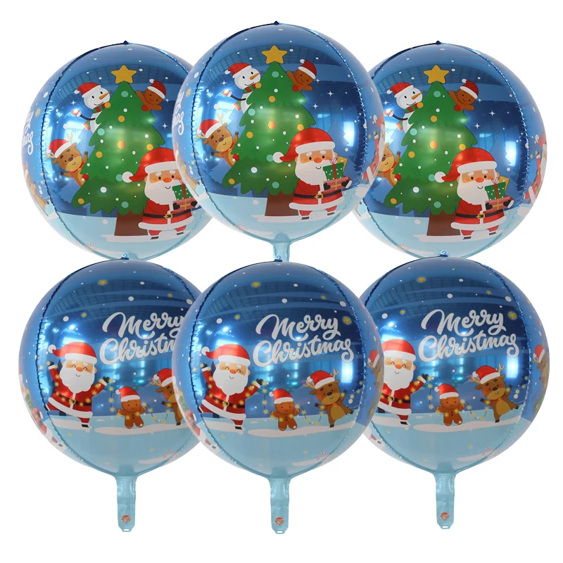 6 stücke 22 Zoll 4D Folie Helium Ballons Frohe Weihnachten Party für Home Dekoration Santa Claus Ballon Kinder Geschenke liefert Luft Globos