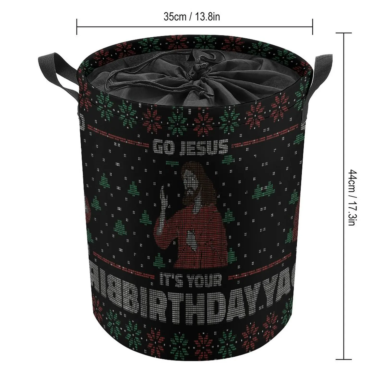 Go Jesus It S Your Birthday Christmas Vibe Storage Bins Graphic Laundry Basket Super Soft Can Be Folded Stored Toys Large Capaci