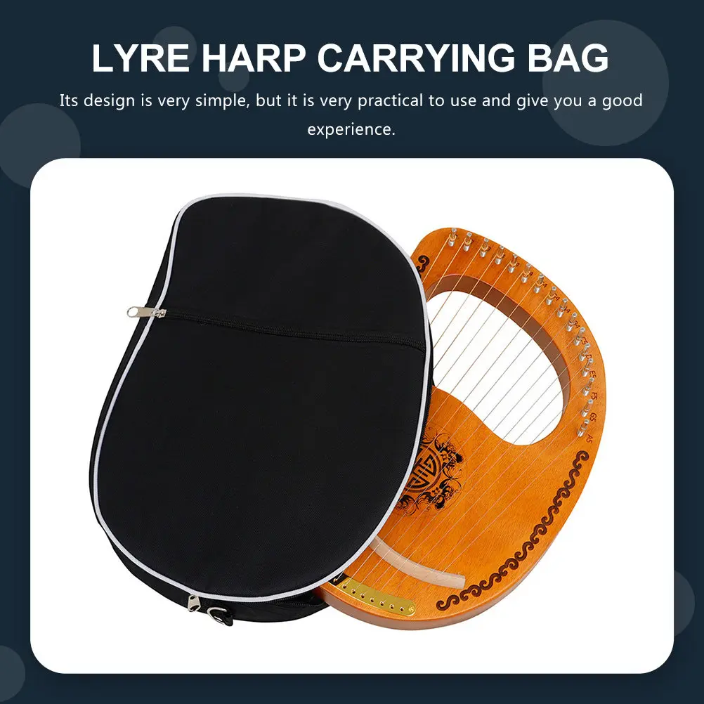 

Portable Lyre Harp Carrying Bag Sturdy Oxford Cloth Lightweight String Instrument Pouch for Outdoor Performance Use
