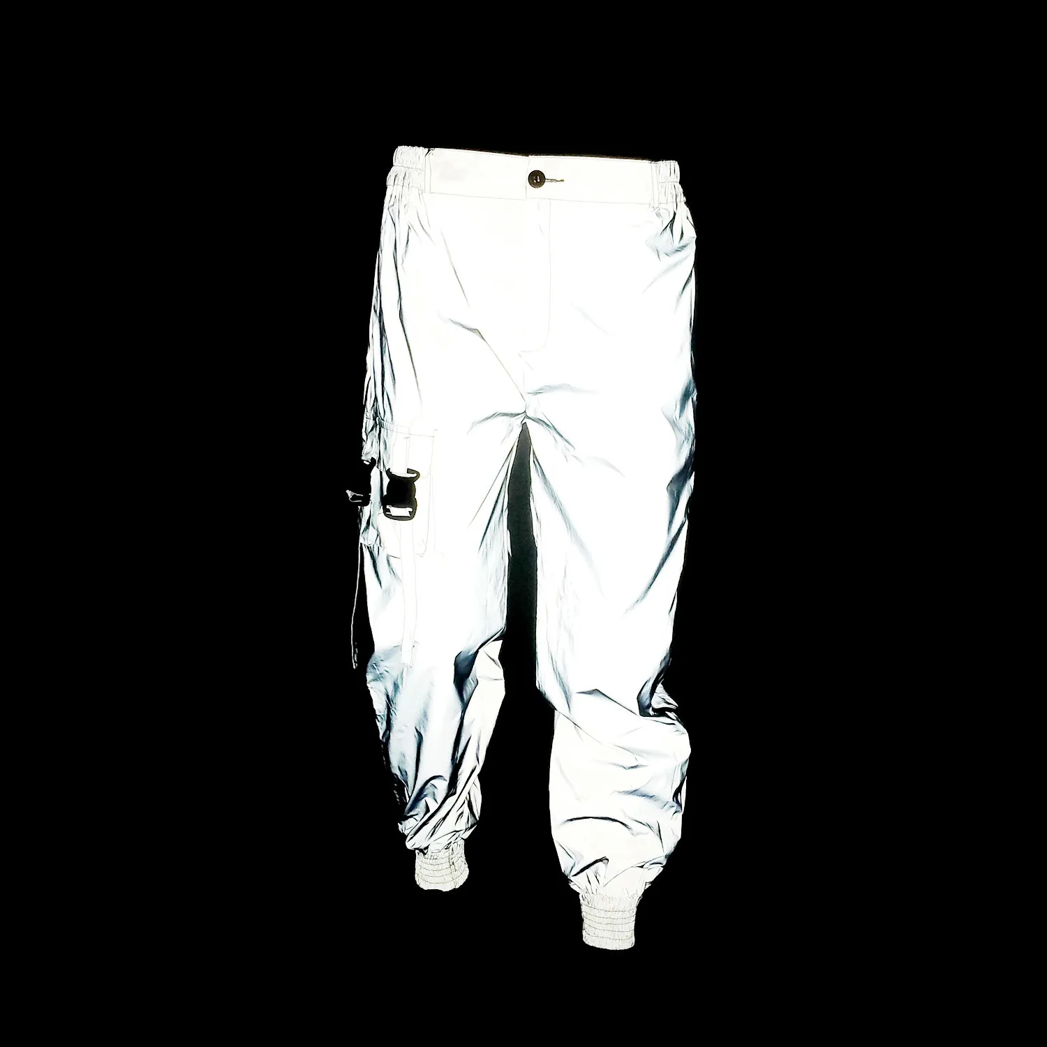 Reflective Cargo Pants Men Hip Hop Side Zip Mesh Sport Trouser 2023 Spring Autumn Night Run Safe Clothing Drop Ship