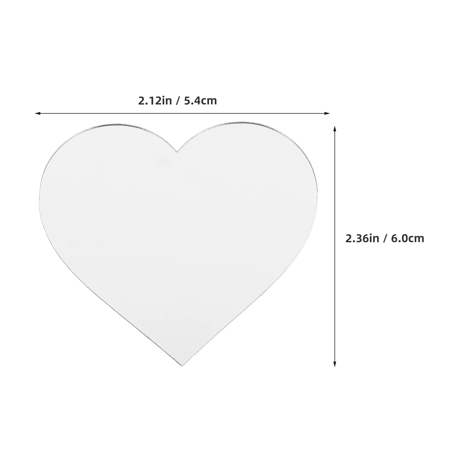10 قطعة شارات مرآة أكريليك لحالات الهاتف على شكل قلب عصا على مرايا المكياج ملصقات مرآة محمولة ذاتية اللصق يمكنك صنعها بنفسك #6