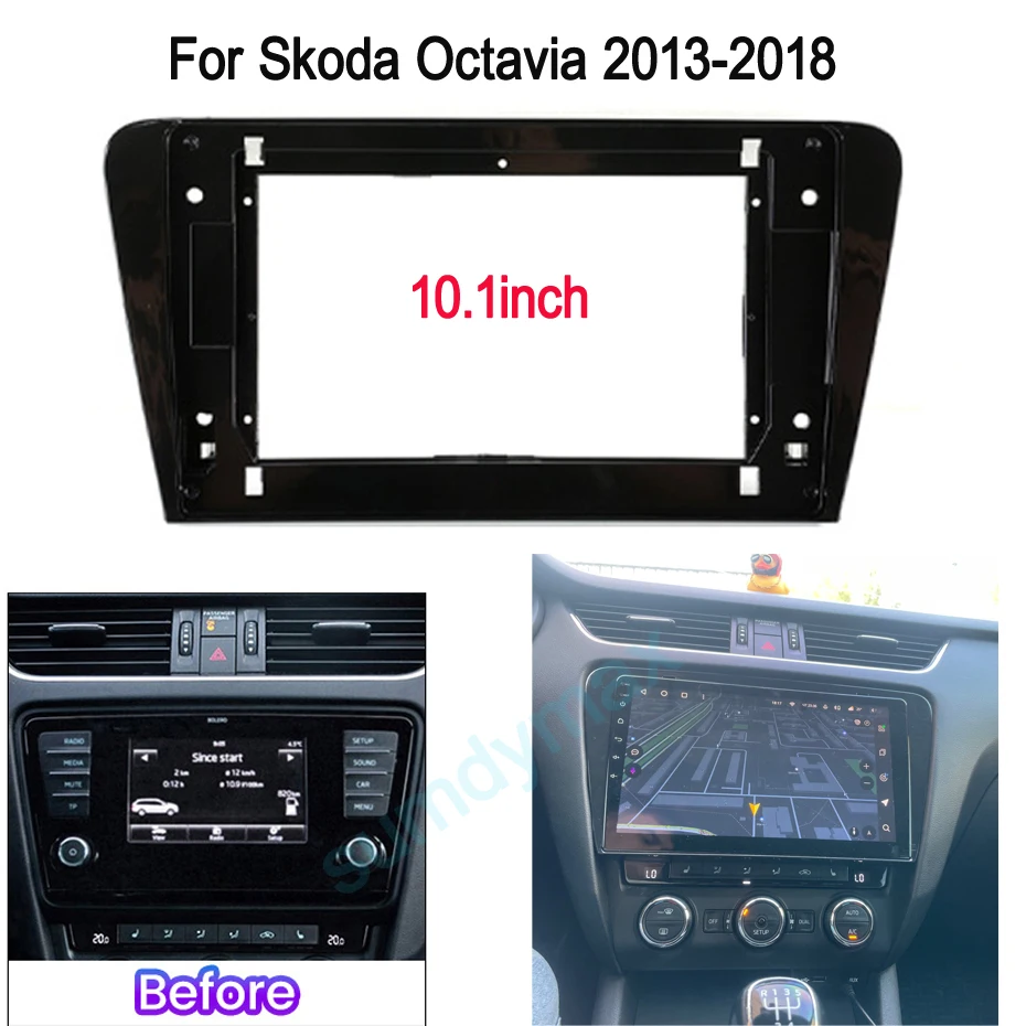 

Автомобильная аудиорамка Fasica 10,1 дюйма 2din для Skoda Octavia A7 3 2014-2018, комплект для автомобильной панели радио и приборной панели