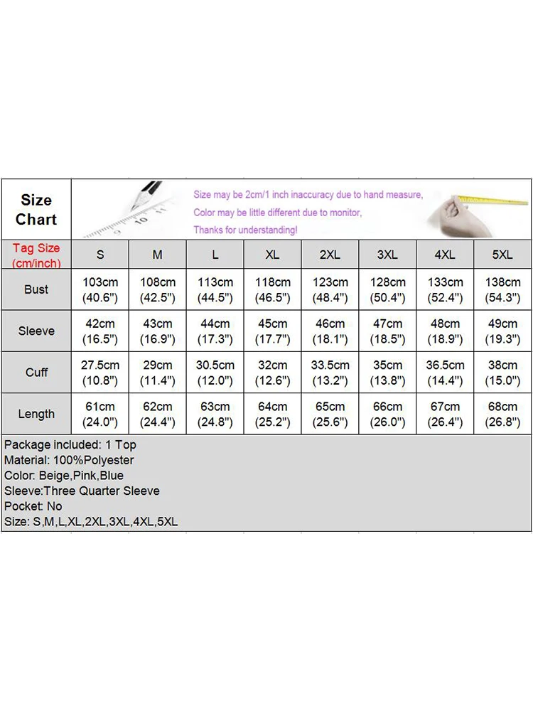 VONDA Elegant Fashion Shirts 2024 Summer Women 3/4 Sleeve O-Neck Pleated Chemise Oversize Blusa Tops Casual Solid Blouses Femme