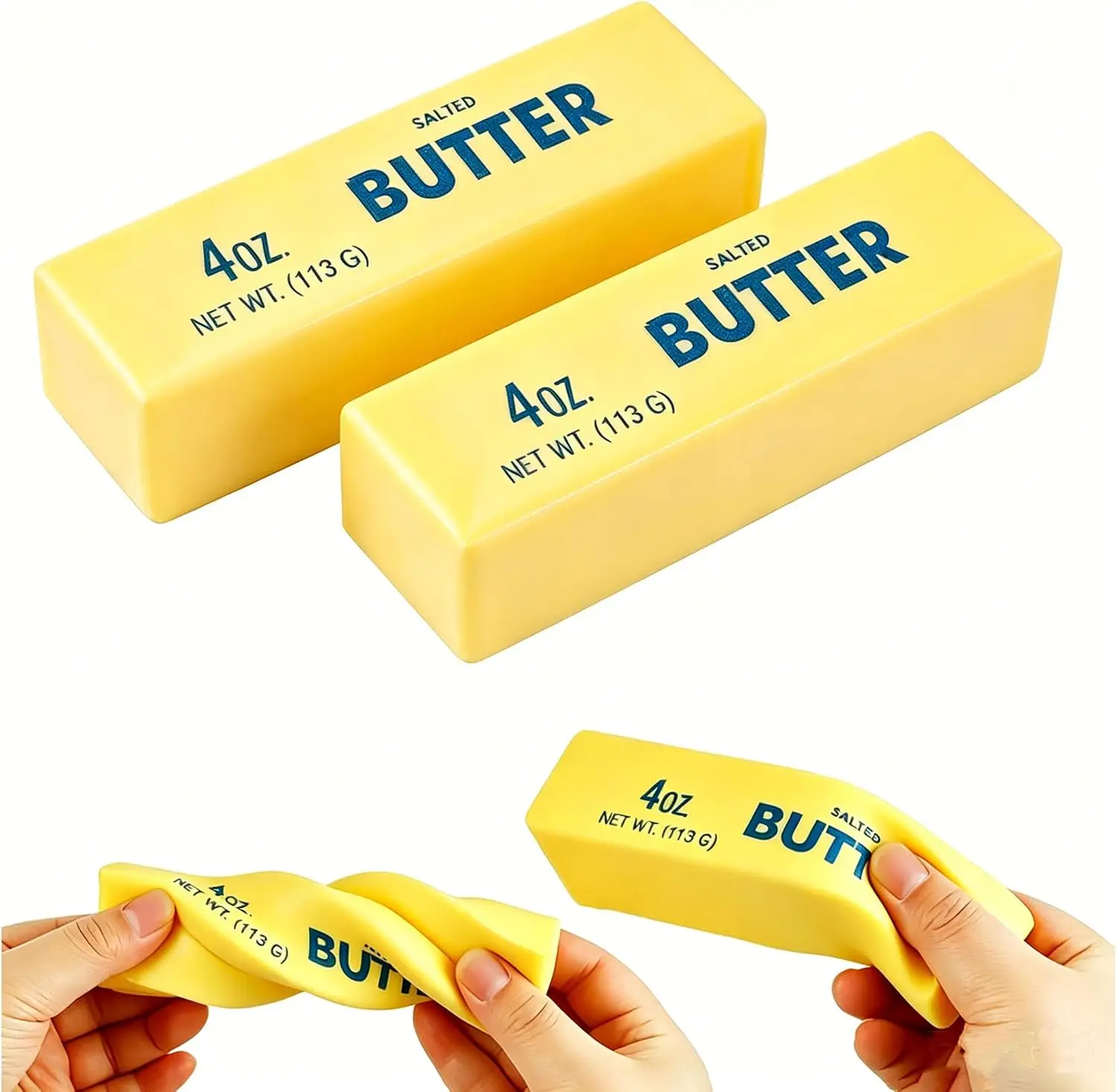 Butter Squishy Toy, Squishy Butter Stick, Butter Stress Toy, Squeeze Butter Squishy - Slow Rising Party Favor Stress Relief Gift for Kids 4-8 8-12 (1pcs Butter Stick)