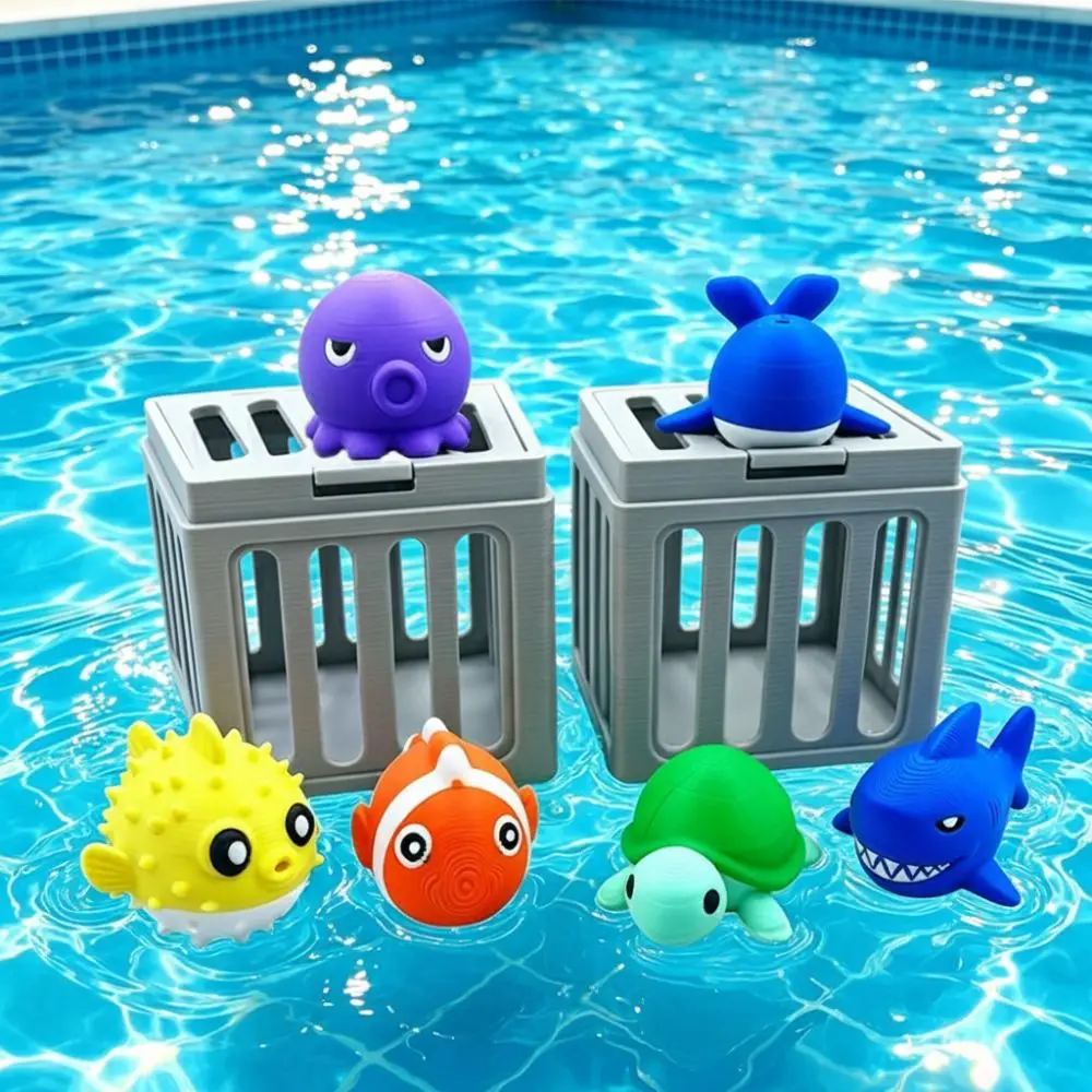 Ocean Animals Children's Pool Diving Cute Cartoon Design with Storage Cage Underwater Dive Octopus/Whale/Turtle/Pufferfish