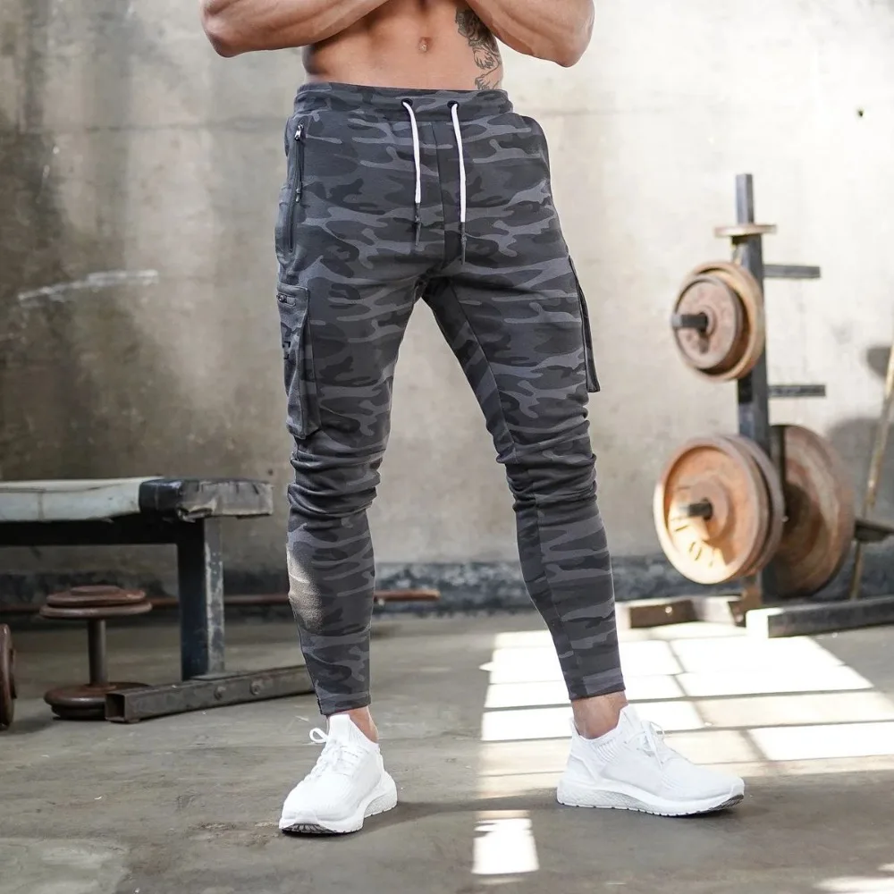 Cargo Pants Men Training Fitness Invisible Open Crotch Outdoor Sex Running Slim Fit Sports Casual Trousers Pocket Overalls