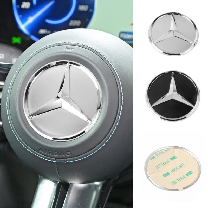 ABS 3D estrella Logo insignia hueca pegatina volante de coche emblema central para Mercedes Benz AMG GLK W202 W204 W210 W211 W212 W220