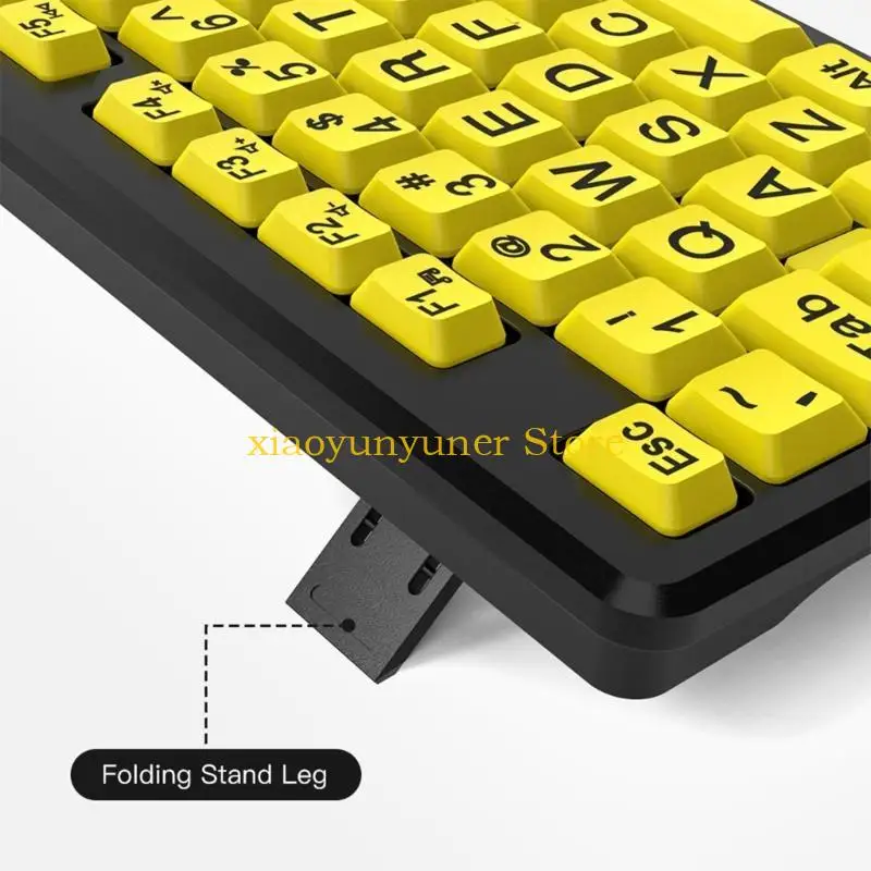P9JB LED USB Keyboard 104Keys Standard Full Size, Large Print Computer Keyboard Easy Installation and Operation Easy to Read