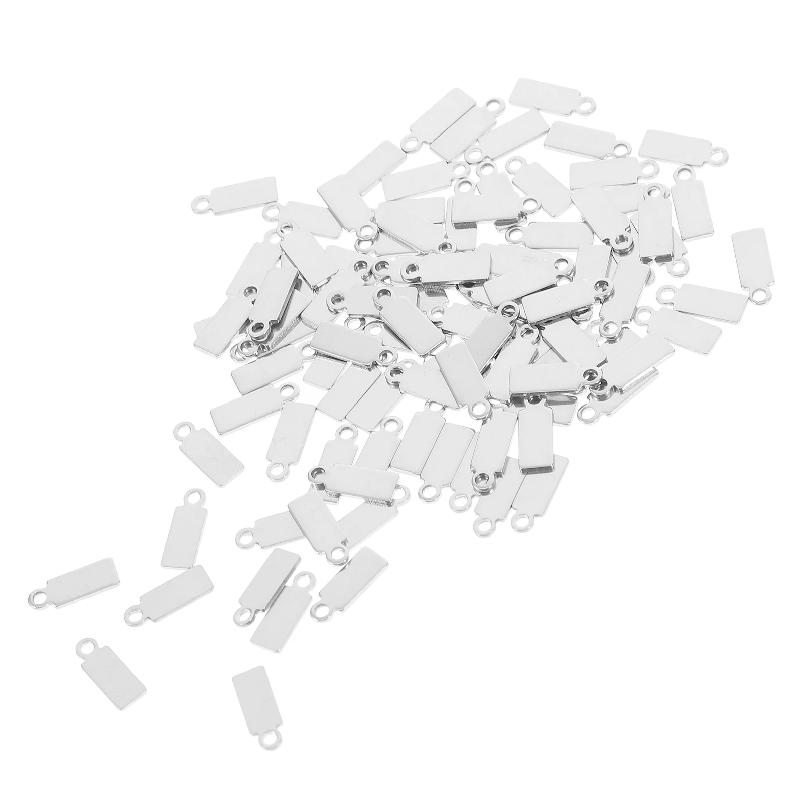 

100pcs Stainless Steel Rectangular Blank Pendant Engraving Blanks Metal Tags For Jewelry Making Diy Necklace Charms