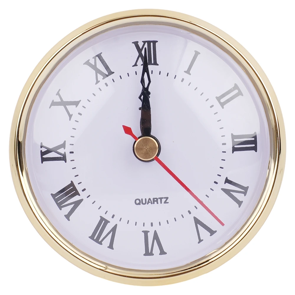 Replace Accessories Quartz Clock Insert Mechanism Replacement 80MM Clear Lens Gold Plastic Precision Roman Arabic