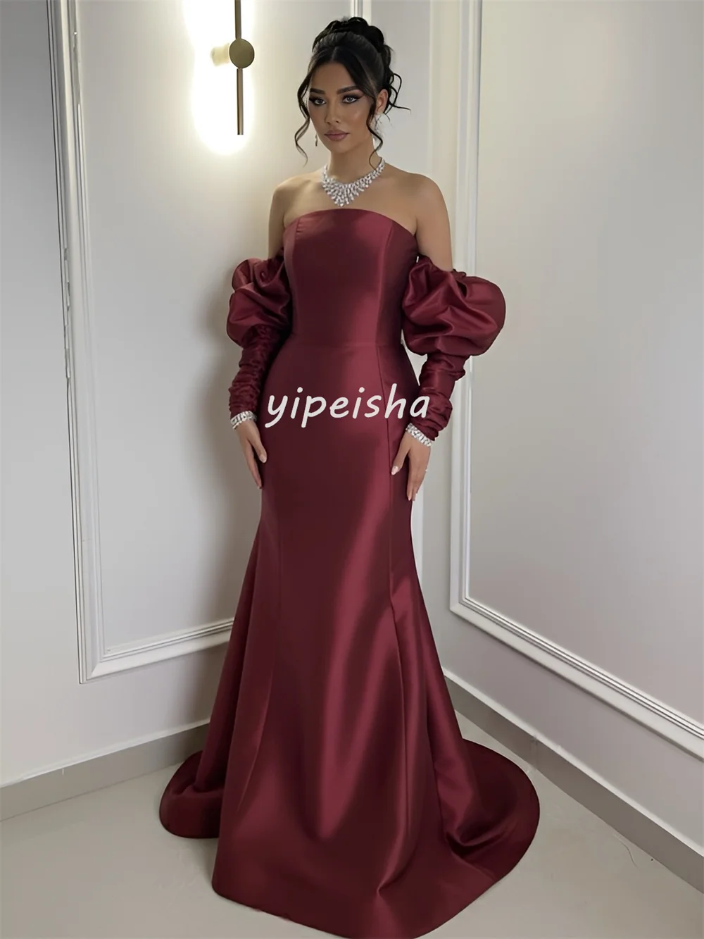 Индивидуальные сексуальные одинаковые плиссированные длинные платья русалки с открытыми плечами, платья для особых случаев на заказ, размеры, высокое качество