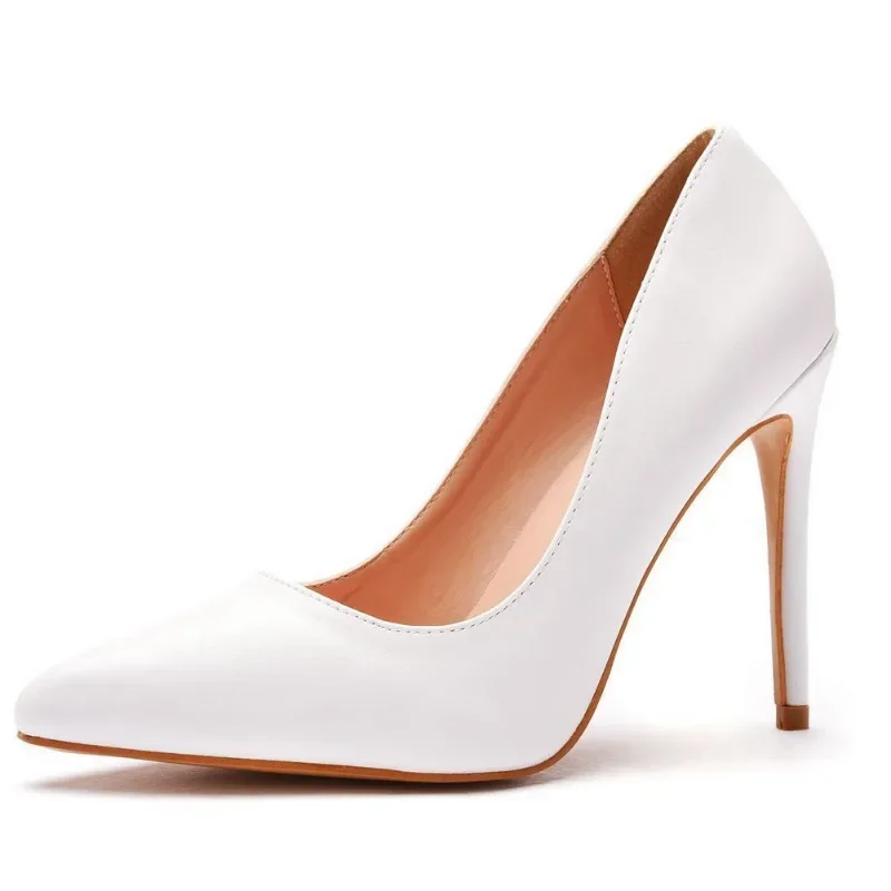 Décolleté donna ufficio punta a punta moda Slip-On PU 11CM tacchi sottili sandali eleganti stile coreano scarpe da festa donna Stiletto bianco