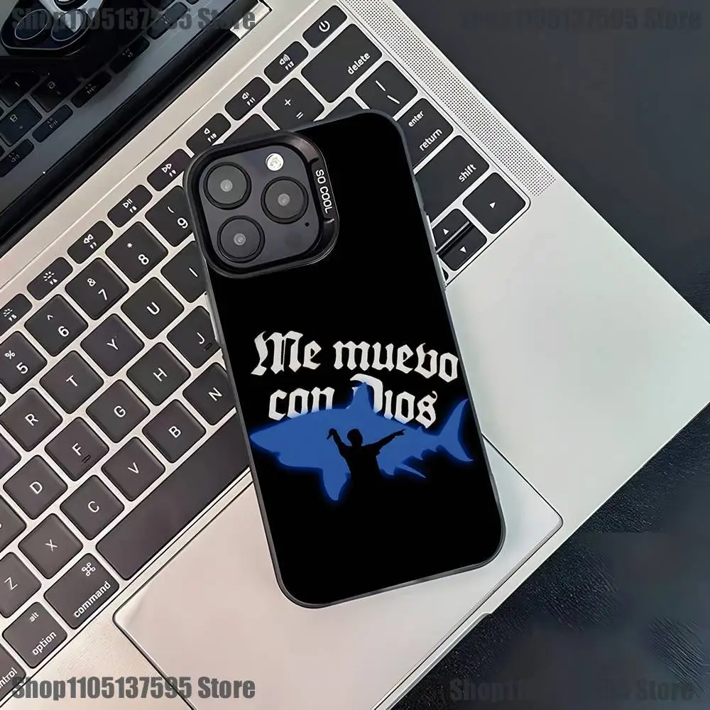 حافظة هاتف Cruz Cafune Me Muevo Con Dios لهاتف iPhone 17,16,15,14,13,12,11,Pro,XS,Max,Plus,Mini,SE4,E غطاء أسود غير لامع مقاوم للصدمات