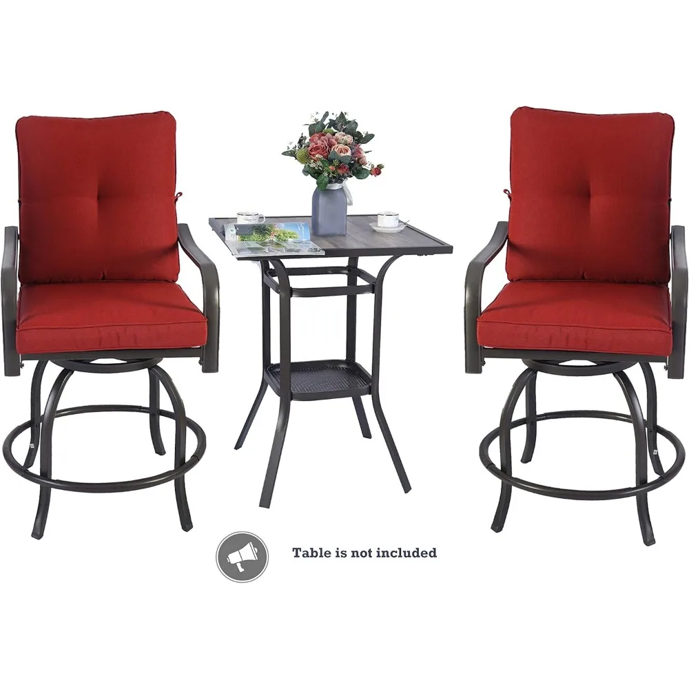 Isabella Outdoor Patio High Swivel Bar Stools/Chairs,Counter Height Tall Patio Swivel Chairs