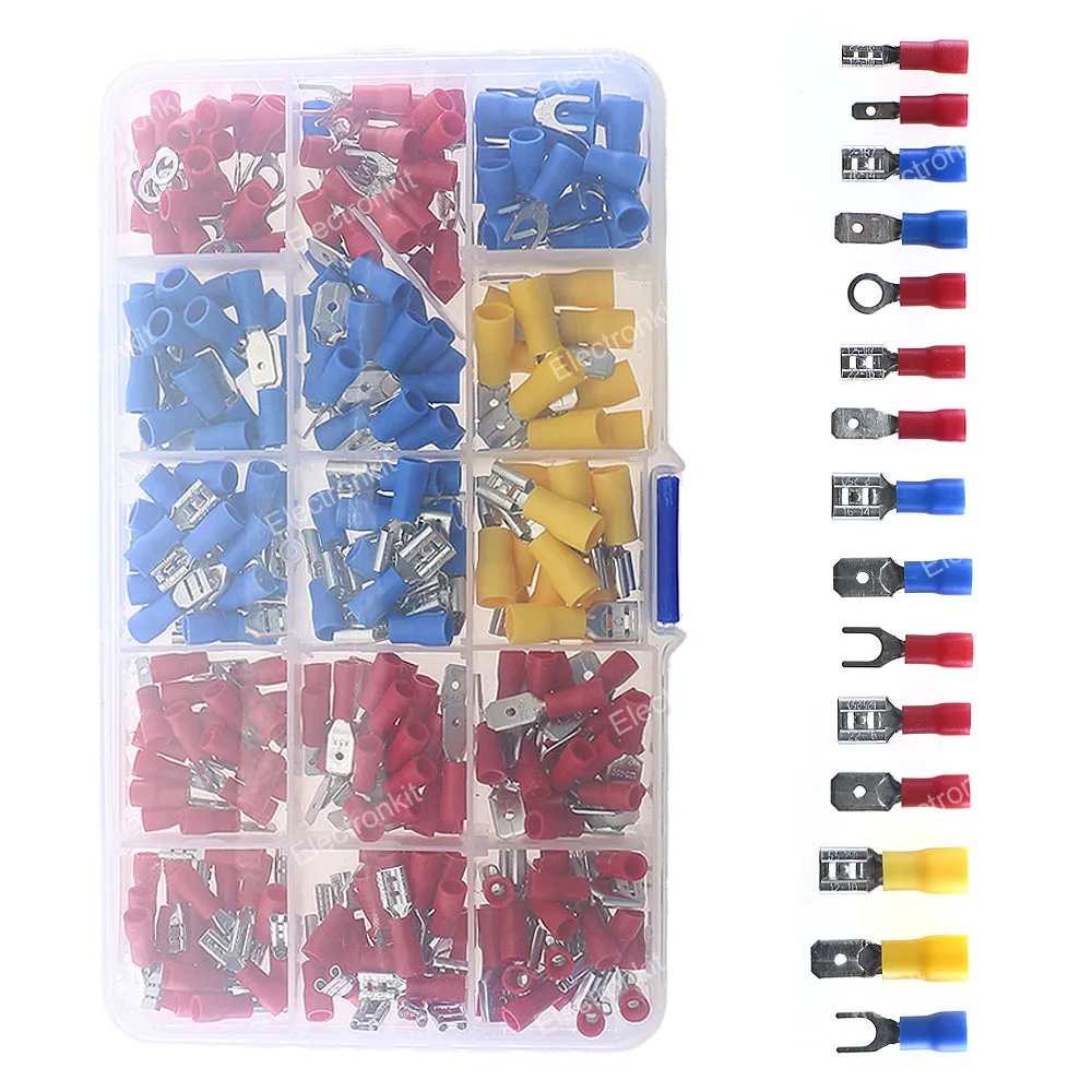 280pcs Wire Connector Kit Male Female Insulated Terminals Cold Crimp Terminals Crimp Terminals Spade Butt Connector Assorted Kit