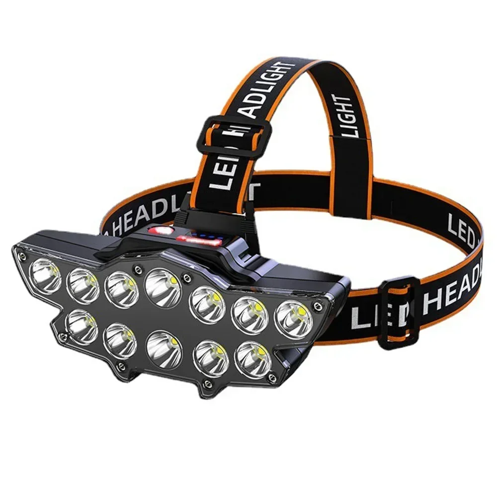 

LED Headlamp 12*P90 USB Rechargeable Long Shoot 4 Modes Bike Head Torch Flashlight Waterproof Headlight Camping Fishing