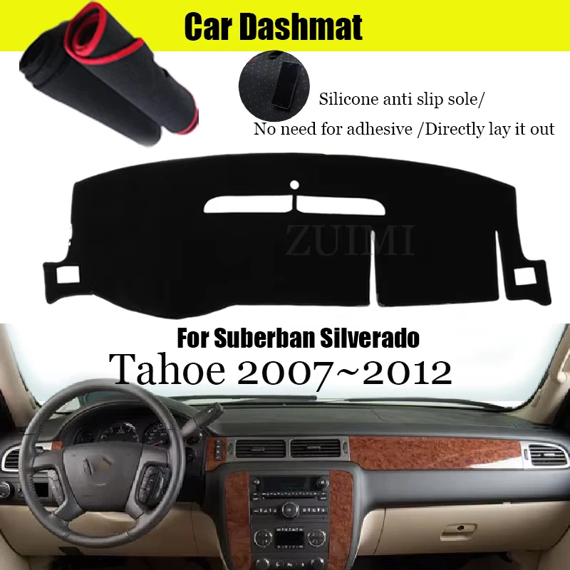 

ZUIMI Dashboard Cover Dash Mat Dashmat For Suberban Silverado Tahoe 2007~2012 LHD Dash Board Cover Pad Sun Shade Dustproof Mat