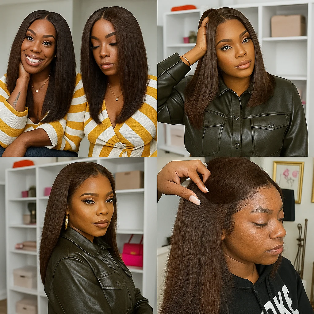 براون غريب شعر طبيعي مفرود شعر مستعار 13x6 HD الدانتيل الجبهة قبل قطع غلويليس قبل قطعها ياكي شعر مستعار برازيلي للمبتدئين