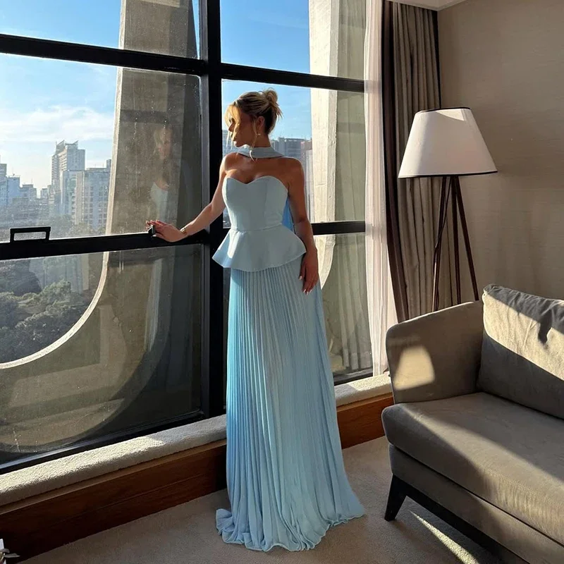 

Elegant Sweetheart Ball Dress Off Shoulder Wrinkle Pleat A-line Party Dress Arabic Dinner Cocktail Party Dress Customization