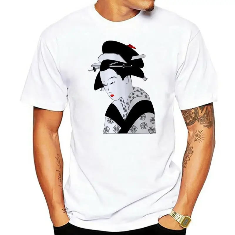 Japan Geisha Traditional Ornament Travel T-Shirt Design Unisex Man Women Fitted Popular Tee Shirt