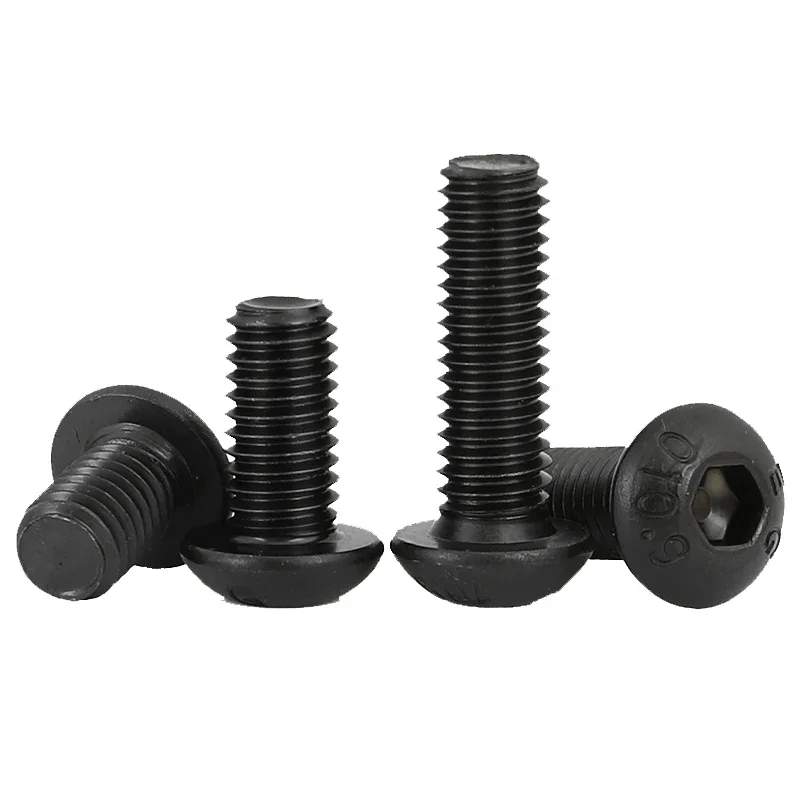 1/8 5/32 3/16 1/4 5/16 3/8 المعيار البريطاني الصف 10.9 أسود مسدس المقبس زر مسمار لولبي الرأس الفطر رئيس عرافة البراغي