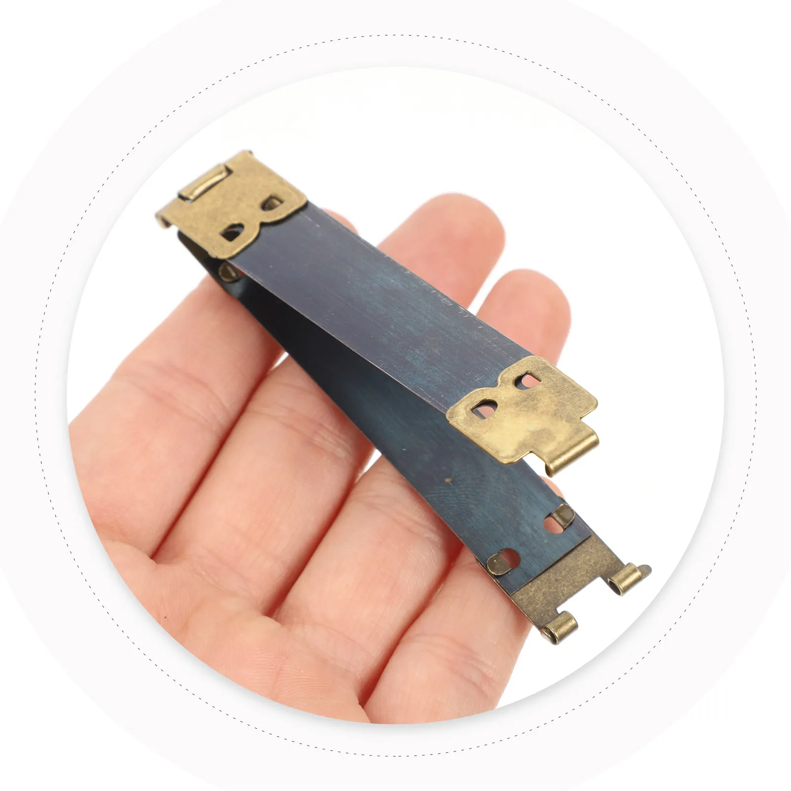 20Pcs Metal Internal Flex Frame Adjustable Purse Hardware Spring Clip for DIY Sewing Handbag Hinges Coin Purse Bag Spring Clip