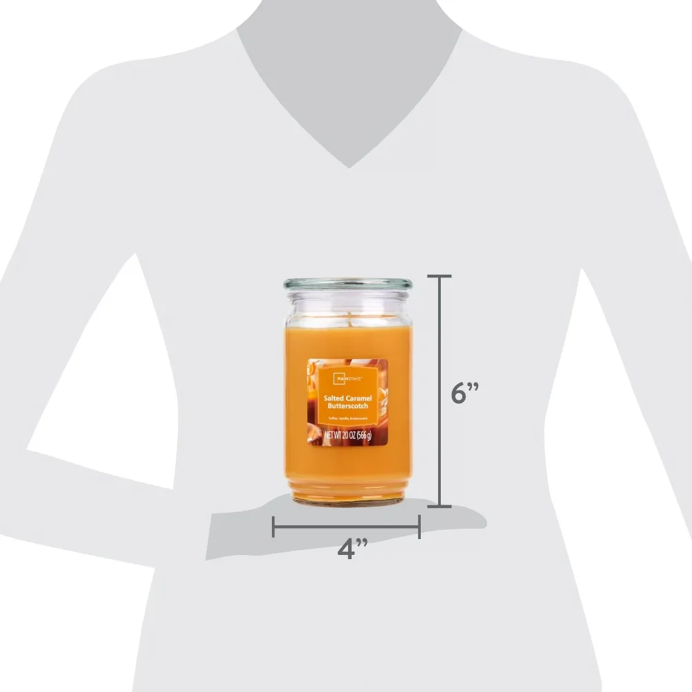 Hot Sale Large Scented Candle in Glass Jar - 20oz Single Wick Salted Caramel Butterscotch Fragrance, Best Seller Home Decor - Image 6