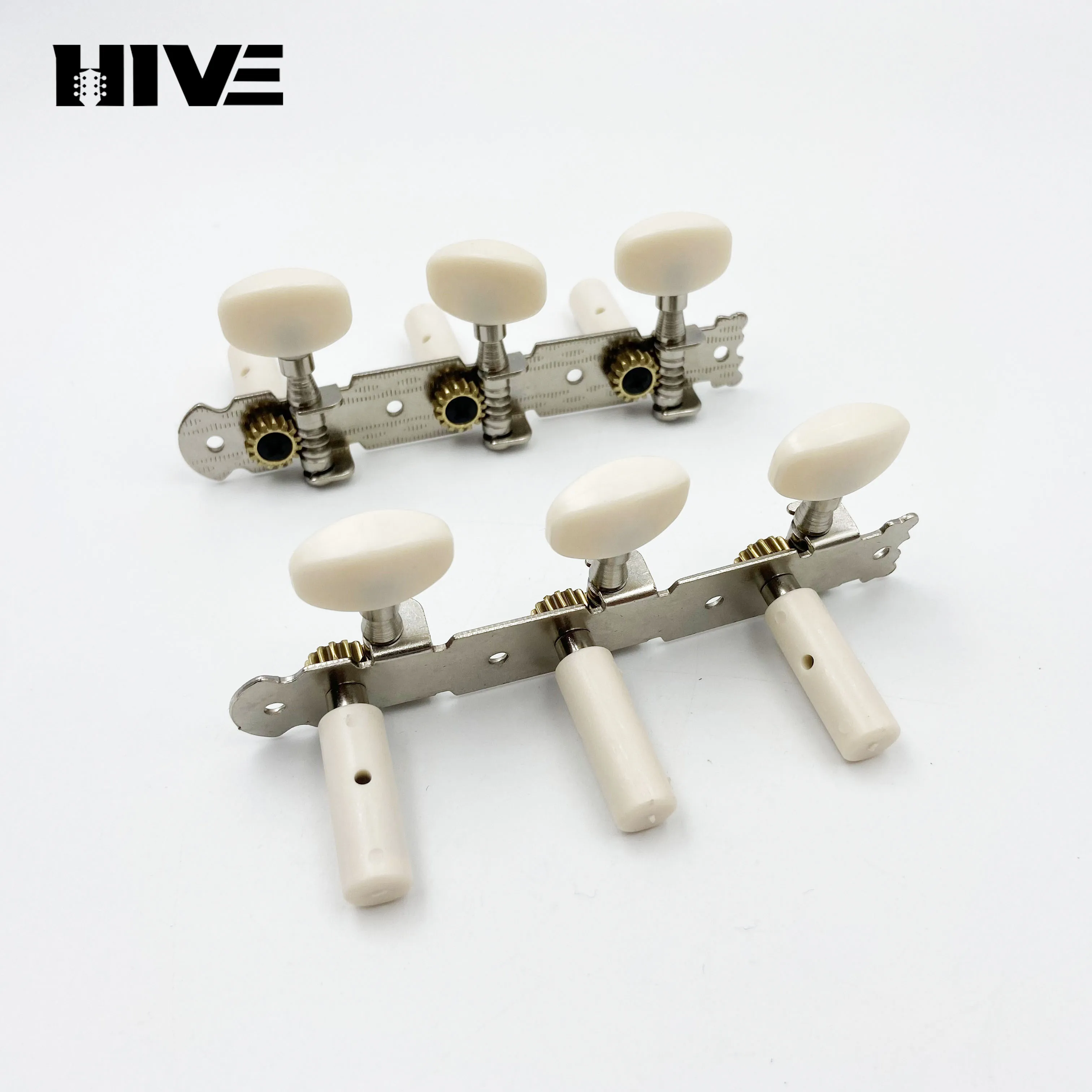 Classical Guitar Tuning Peg Guitar String Control Triple Tuning Peg Reel-up Stringer ABS White Head Plastic Column