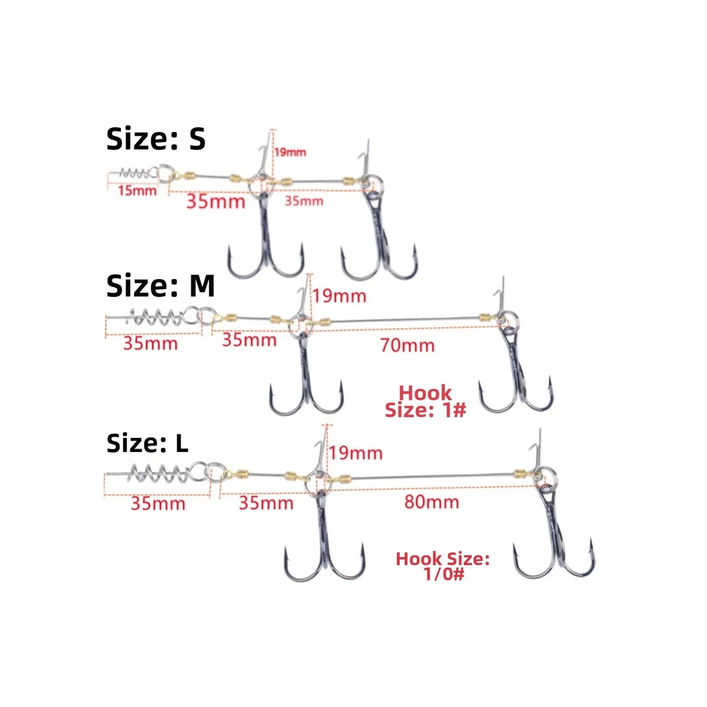 Saltwater Fishing Tackle Triple Hook Fishing Rig For Competitive Fishing Three Pointed Hooks Barbed Triple Hook Setup