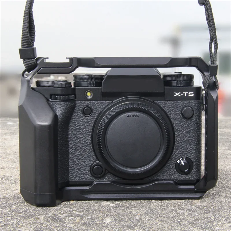 Immagine 4: Gabbia X-T5 per Fujifilm X-T5 con piastra a sgancio rapido per Arca-Swiss, gabbia per fotocamera Fuji XT5 con fori filettati da 1/4