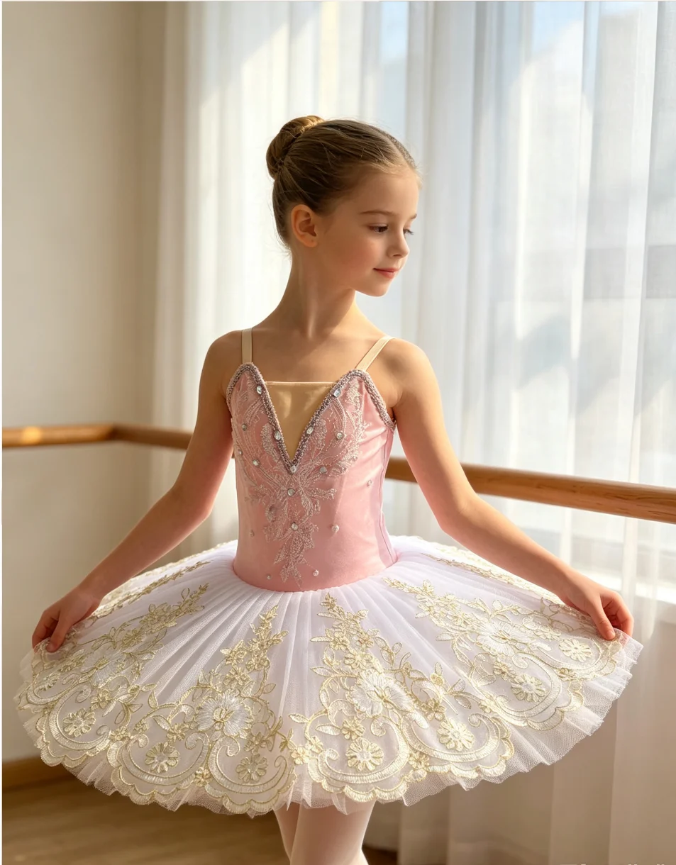 Professional Ballet Tutus Swan Lake Ballet Dress Dance Clothes Pancake Ballerina Figure Skating Dress