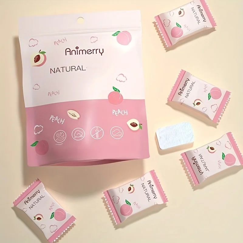 

Набор из 40 компрессионных полотенец с ароматом персика, 20 штук в упаковке, портативные нетканые полотенца для лица, подходящие для использования на открытом воздухе, одноразовые сухие полотенца для лица в упаковке-конфетке.