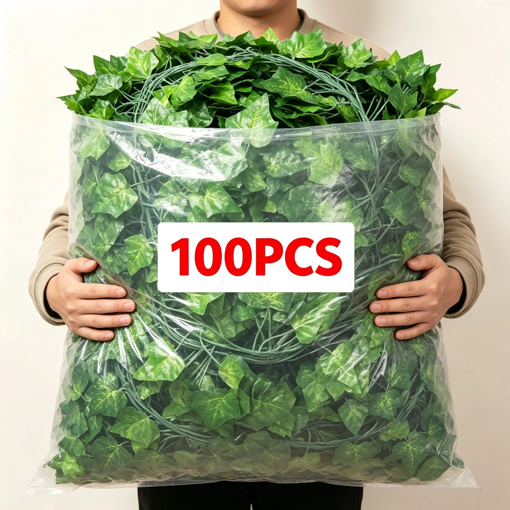 Artificial Green Ivy Leaf Rattan Creeper Leaves Vine Hanging Garland DIY Fake Flowers Plants for Garden Wedding Party Home Decor