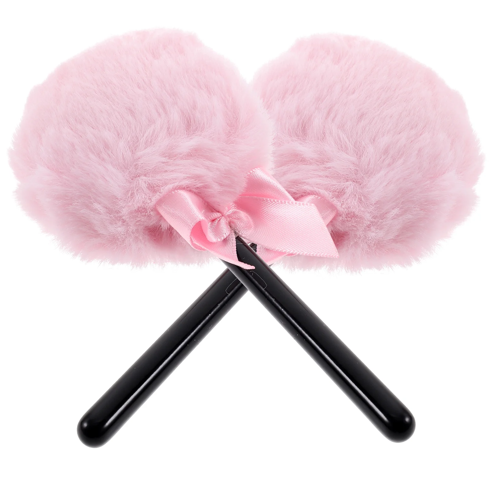 

2 Pcs Powder Puff Body Fluffy Poweder Lollipop Puffs Makeup Supplies Setting Face Mini