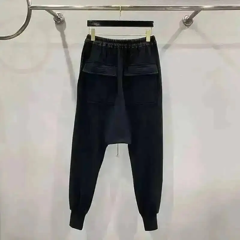 HKSH Spring Autumn New Men Tide Classic Thicken Cotton Fleece Harem Pants Sports Casual Dark Dark Chic Ins Vibe RO Style HK1394