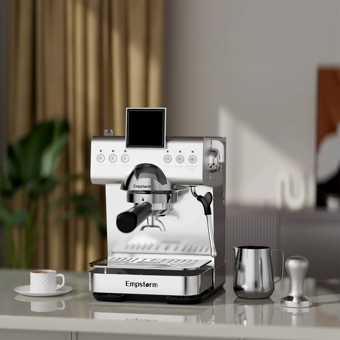 ay- Barista CB2 Electric 110-120V Semi-automatic Cold Brew Manual Espresso Coffee Machine Maker with US Plug