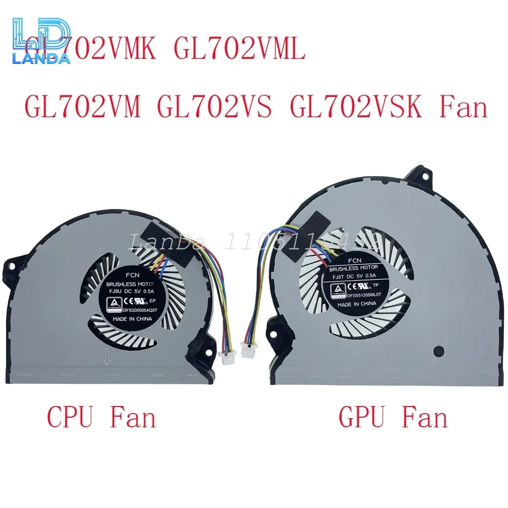 Laptop CPU+GPU Cooling Fan For ASUS ROG Strix GL702VMK GL702VML GL702VM GL702VS GL702VSK Series