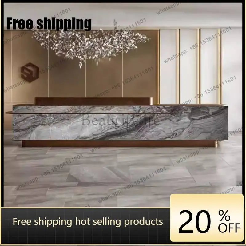 LJY Checkout Hotels Reception Desks Counter Modern Business Clothing White Desk Beauty Classic Bancone Per Negozio Office Furnit