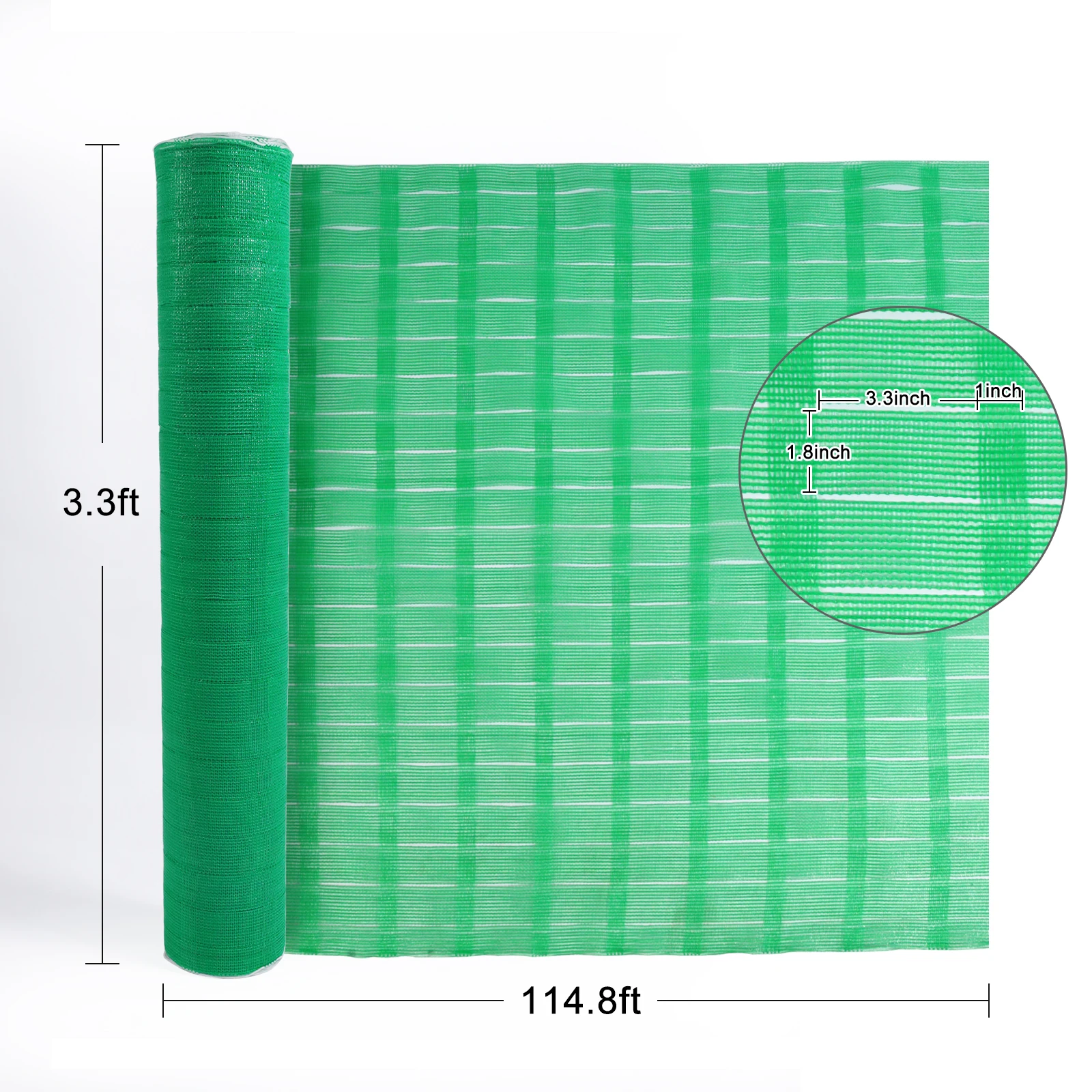 3.3 in. x 114.8 ft. Green Construction Snow/Safety/Animal Barrier Fence Heavy-Duty Diamond Grid Warning Barrier Fence