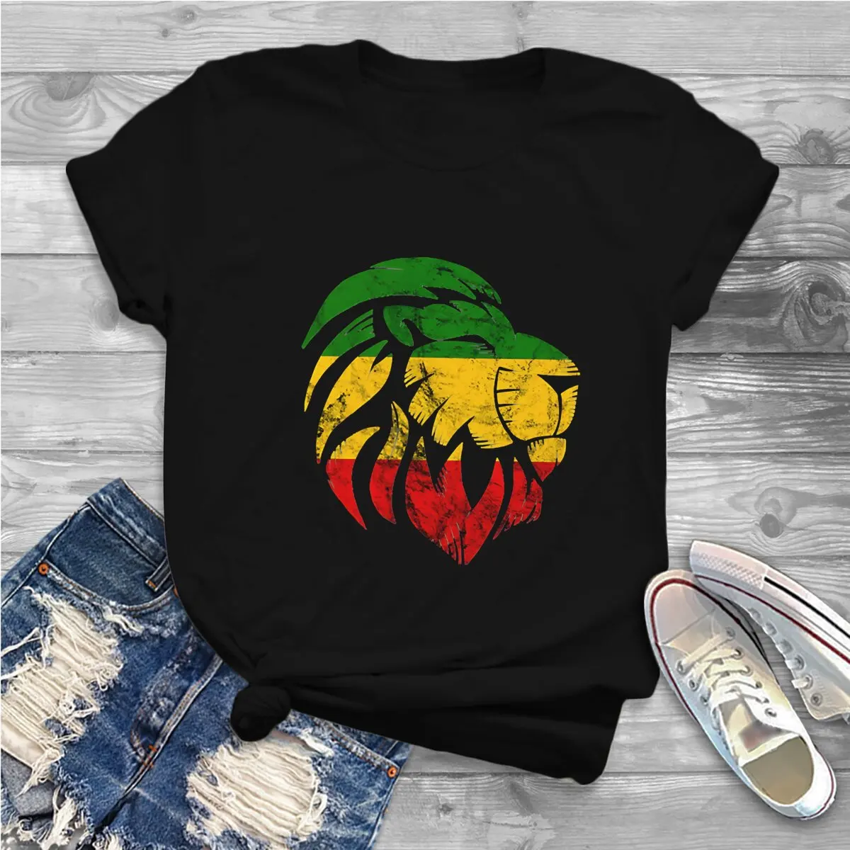 Jamaica Lion TShirt Rastafarian Hippie Lover Classic Polyester T Shirt Leisure Men Tee Shirt Printing Trendy