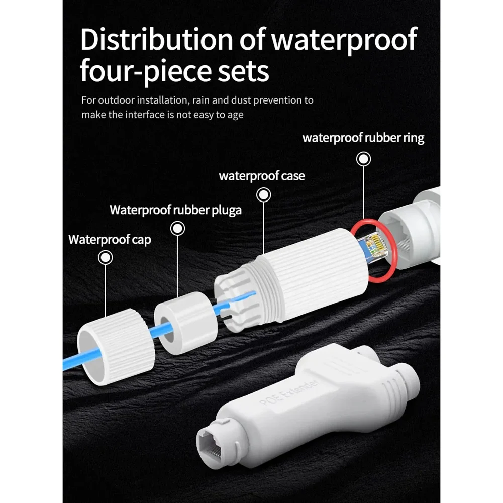 2 Port 1 In 2 Out Waterproof POE Extender 10/100Mbps Outdoor 30W High Power Plug&Play For Poe Switch NVR IP Camera AP-AEF7