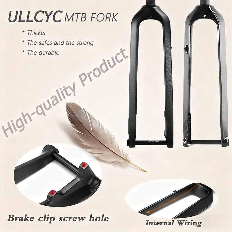

ULLICYC MTB FORK 3K T800 Full Carbon Bicycle Blade length 430mm/450mm/470mm mountain bike accessories Thru Axle15*100mm