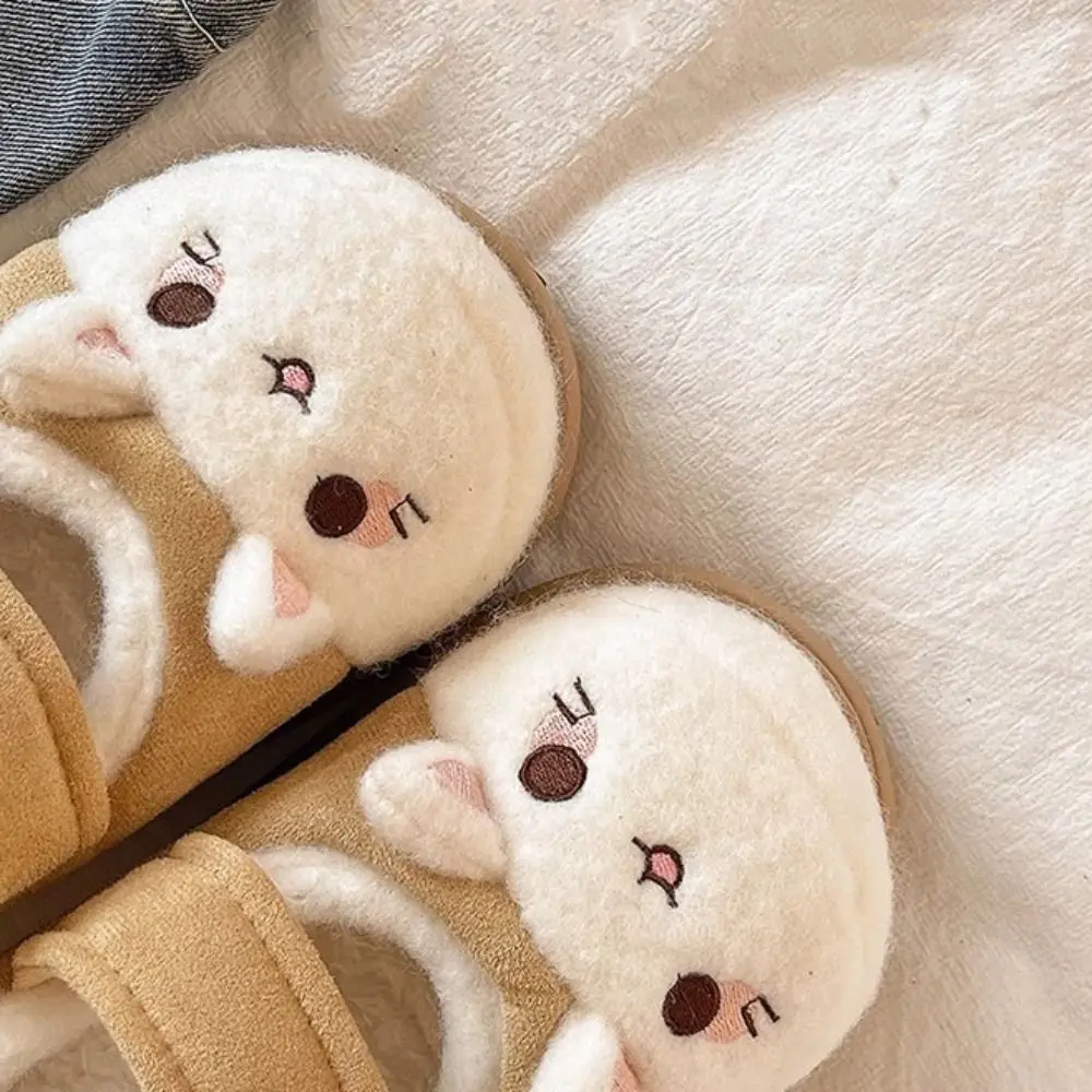 Cute Cartoon Cat Paw Shoes Kawaii Homewear Thick Warm Slippers Thick-sole Anti Slip Plush Floor Shoes Women