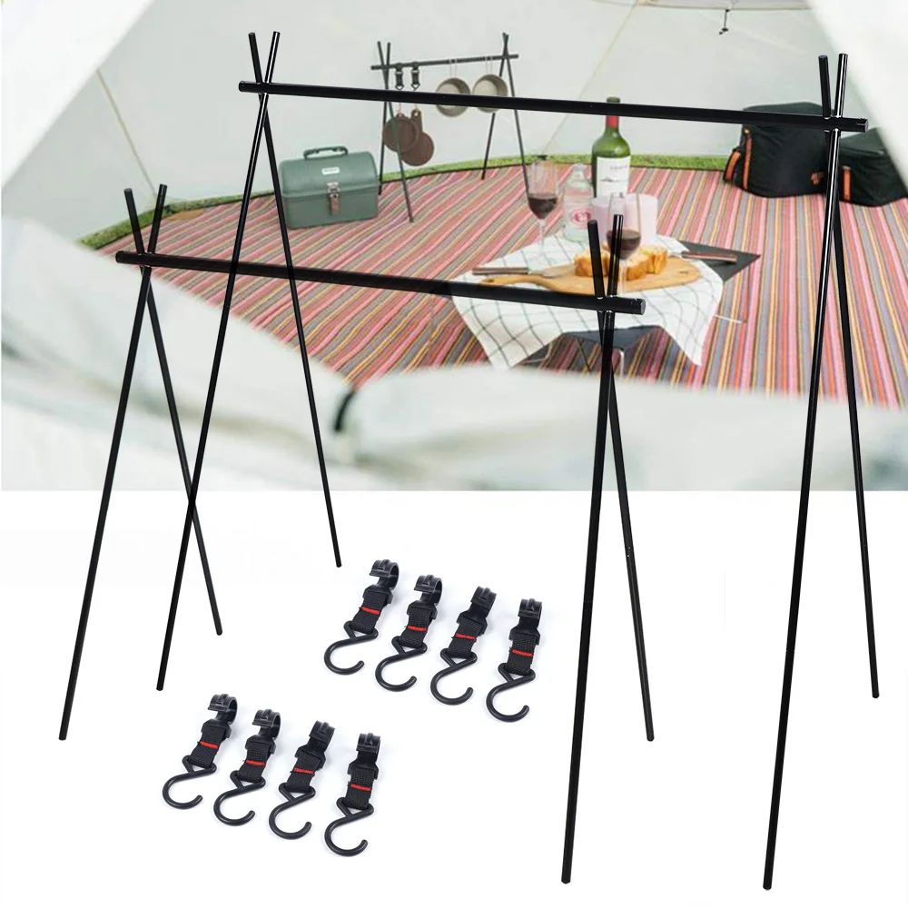 Cookware Hang Rack Lantern Stand Tripod Camping Bracket Aluminum Alloy