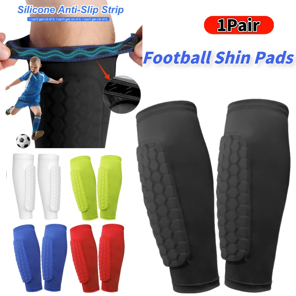 

1 Pair Soccer Shin Pads with Honeycomb Pads Football Shin Pads Breathable Lightweight Calf Protective Gear for Soccer Football
