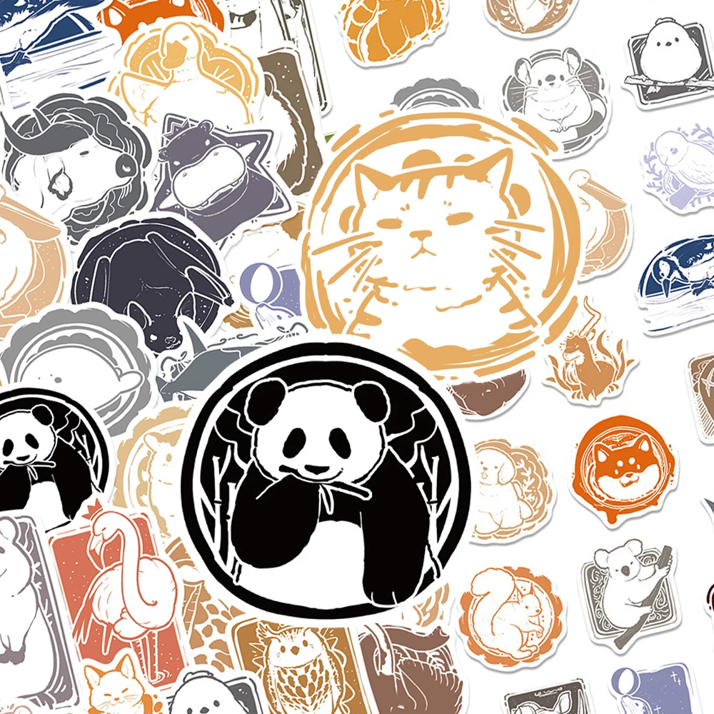 

10/30/50pcs Kawaii Creative Animal Postmark Stickers Cute Graffiti Decals Stationery Phone Notebook Sticker Decoration Supplies