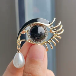 Brooches For Women Rhinestone Enamel 4-color Eyes Office Causal Brooch Pins Gifts Waterdrop Crystal Eyes