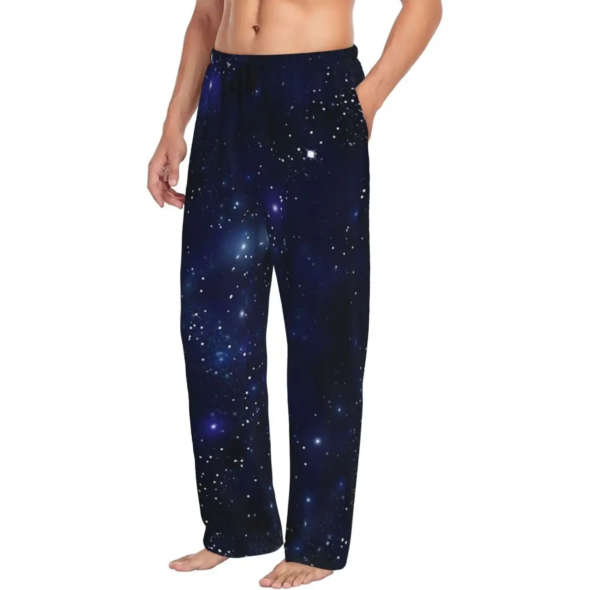 Custom Constellation Star Clusters Galaxies Print Halloween  Pajama Pants Men Sleepwear Sleep Lounge Bottoms with Pockets
