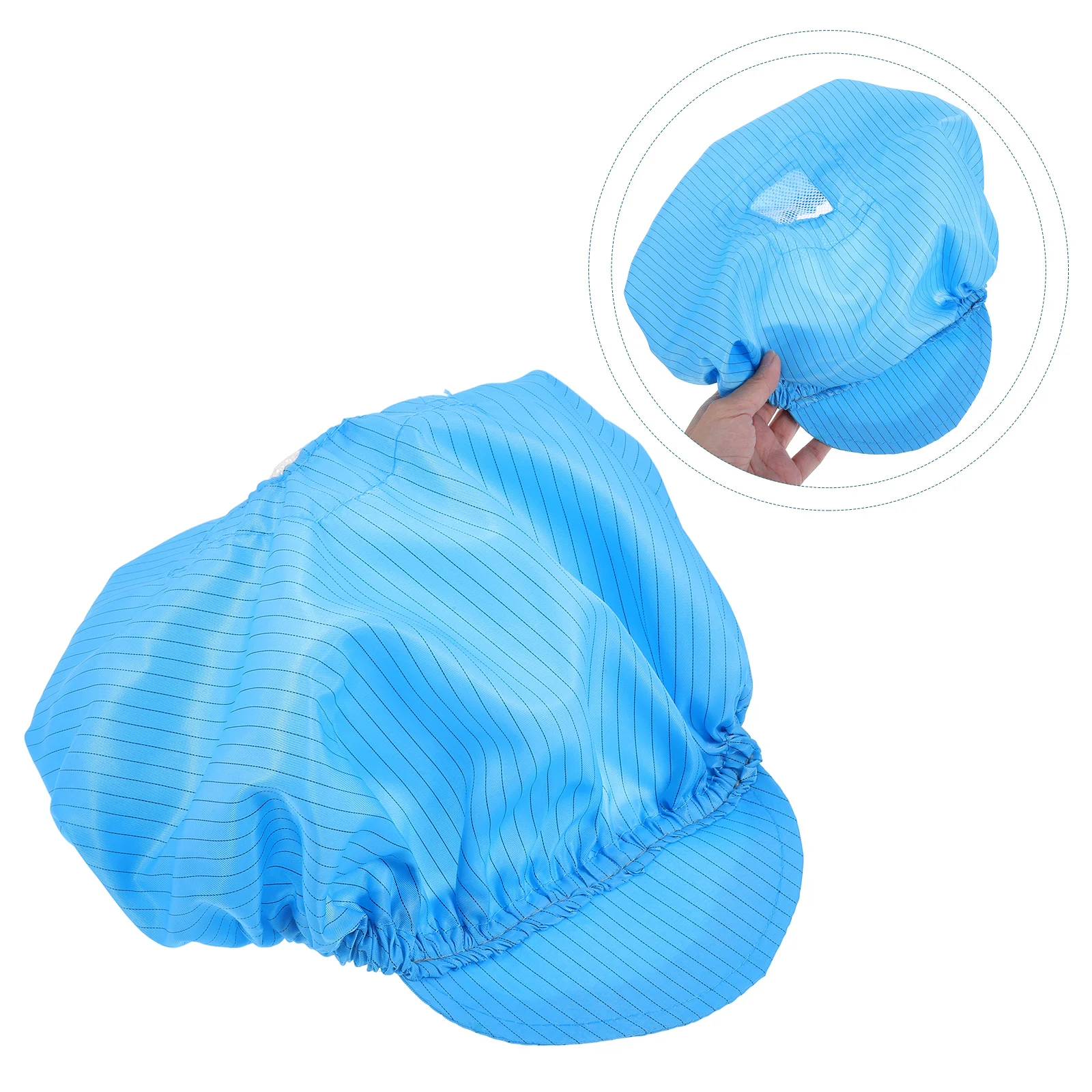 

5 Pcs Anti-static Working Hat for Elasticity Blue Hats Workshop Carbon Fiber Hard Breathable Cap Man Sky Scrub