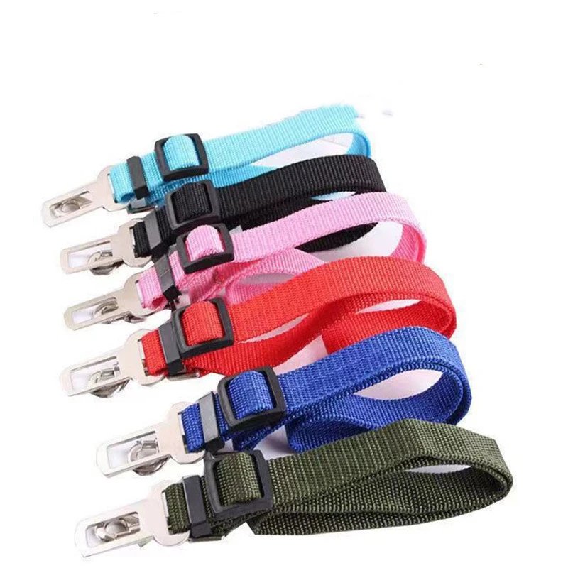 Adjustable Pet Cat Dog Car Seat  Belt Pet Seat Vehicle Dog Harness Lead Clip Safety Lever Traction Dog Collars Dog Accessoires